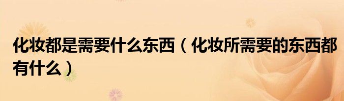 化妆都是需要什么东西(化妆所需要的东西都有什么)
