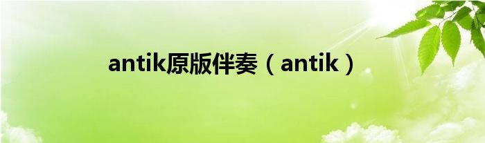 antik原版伴奏(antik)