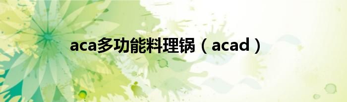 aca多功能料理锅(acad)