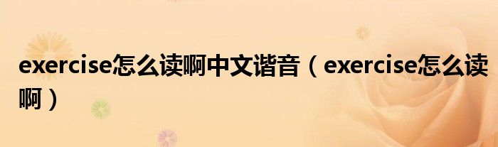 exercise怎么读啊中文谐音(exercise怎么读啊)