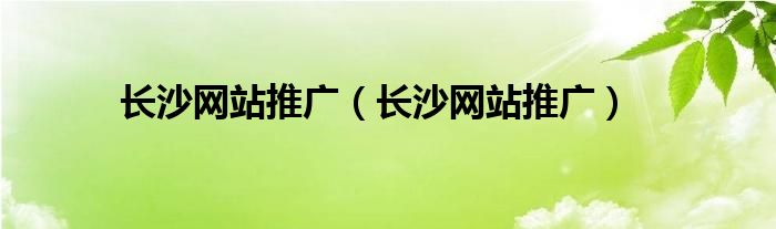 长沙网站推广(长沙网站推广)