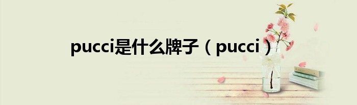 pucci是什么牌子(pucci)