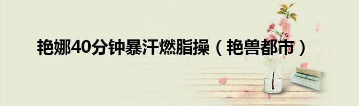 艳娜40分钟暴汗燃脂操(艳兽都市)