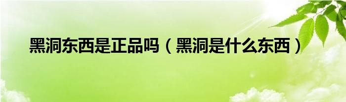 黑洞东西是正品吗(黑洞是什么东西)