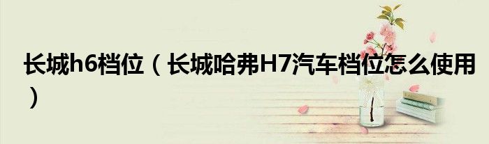 长城h6档位(长城哈弗H7汽车档位怎么使用)