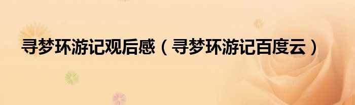 寻梦环游记观后感(寻梦环游记百度云)