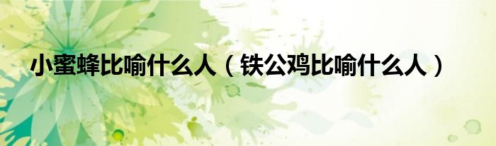 小蜜蜂比喻什么人(铁公鸡比喻什么人)
