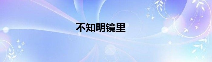 不知明镜里