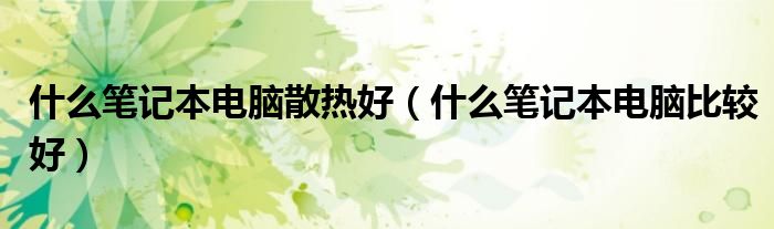 什么笔记本电脑散热好(什么笔记本电脑比较好)