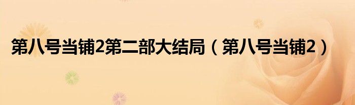 第八号当铺2第二部大结局(第八号当铺2)
