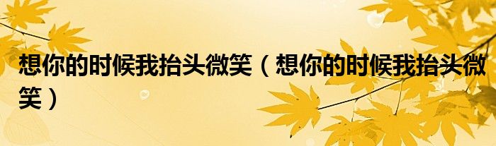 想你的时候我抬头微笑(想你的时候我抬头微笑)