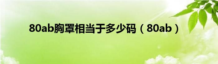80ab胸罩相当于多少码(80ab)