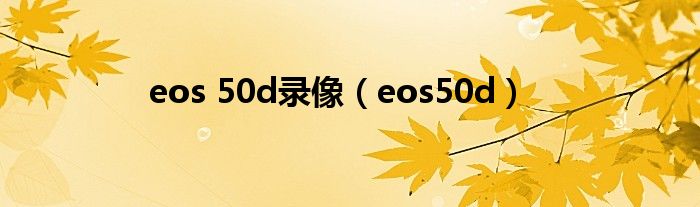 eos 50d录像(eos50d)