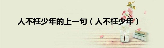 人不枉少年的上一句(人不枉少年)