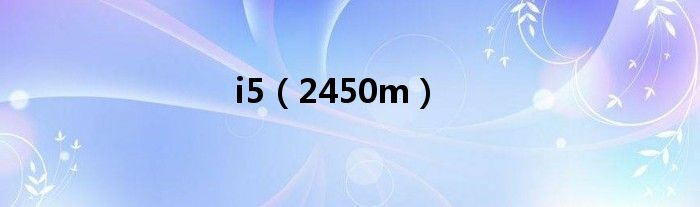 i5(2450m)