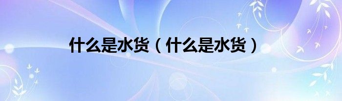 什么是水货（什么是水货）