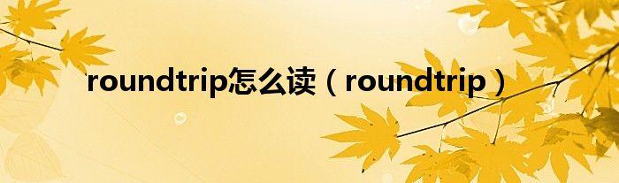 roundtrip怎么读(roundtrip)