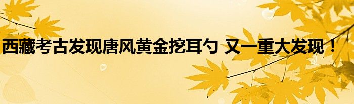 西藏考古发现唐风黄金挖耳勺 又一重大发现!
