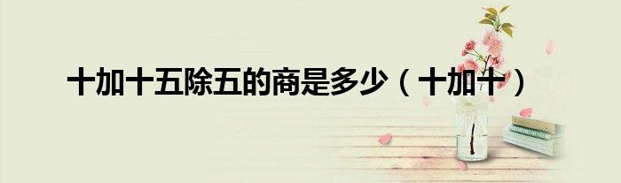 十加十五除五的商是多少(十加十)