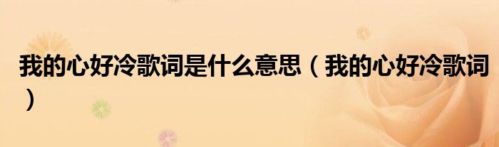 我的心好冷歌词是什么意思(我的心好冷歌词)