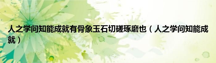 人之学问知能成就有骨象玉石切磋琢磨也(人之学问知能成就)