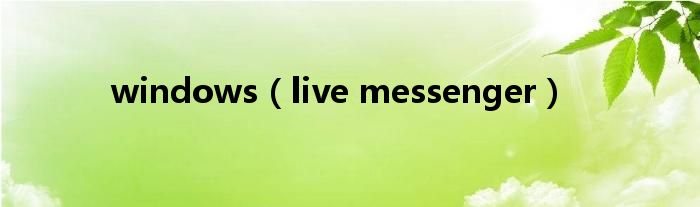 windows(live messenger)