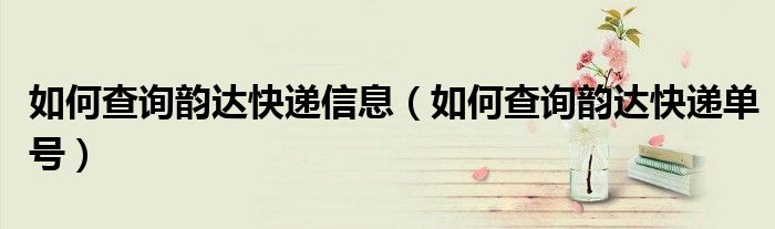 如何查询韵达快递信息(如何查询韵达快递单号)
