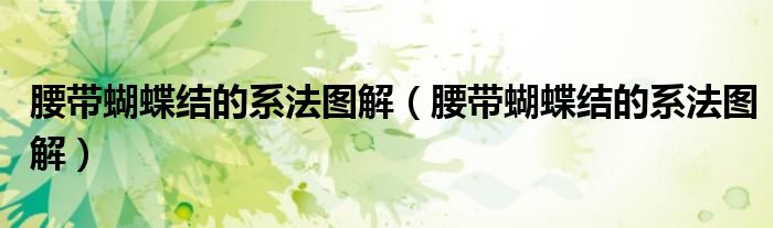 腰带蝴蝶结的系法图解(腰带蝴蝶结的系法图解)