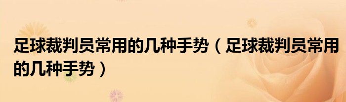 足球裁判员常用的几种手势（足球裁判员常用的几种手势）