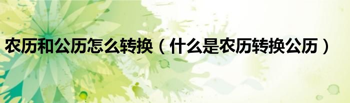 农历和公历怎么转换(什么是农历转换公历)
