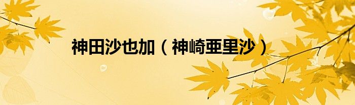 神田沙也加(神崎亜里沙)