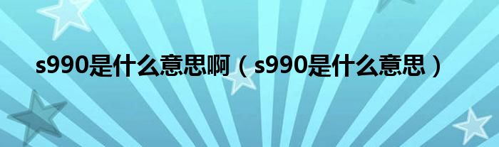 s990是什么意思啊(s990是什么意思)
