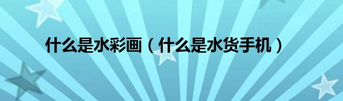 什么是水彩画(什么是水货手机)