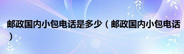 邮政国内小包电话是多少(邮政国内小包电话)