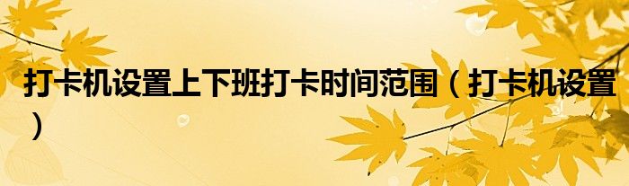 打卡机设置上下班打卡时间范围(打卡机设置)