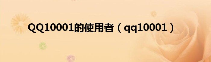 QQ10001的使用者(qq10001)
