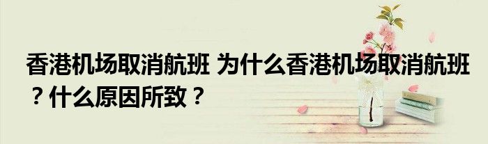 香港机场取消航班 为什么香港机场取消航班?什么原因所致?