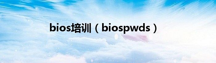 bios培训(biospwds)