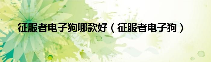 征服者电子狗哪款好(征服者电子狗)