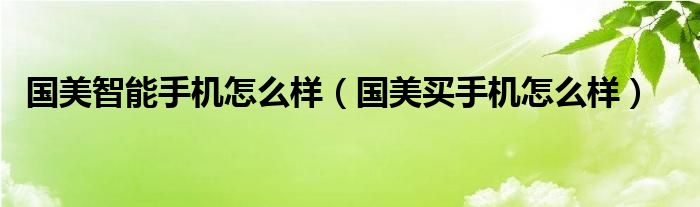 国美智能手机怎么样(国美买手机怎么样)