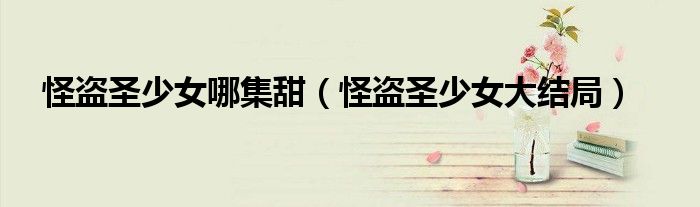 怪盗圣少女哪集甜(怪盗圣少女大结局)