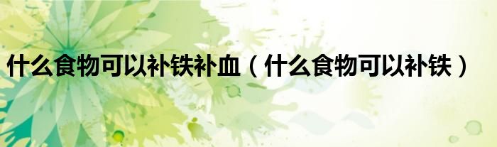 什么食物可以补铁补血(什么食物可以补铁)