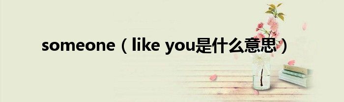 someone(like you是什么意思)