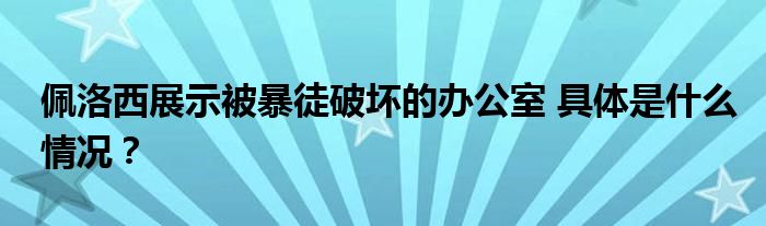佩洛西展示被暴徒破坏的办公室 具体是什么情况?