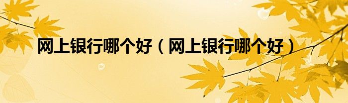 网上银行哪个好(网上银行哪个好)