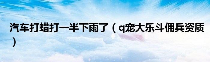 汽车打蜡打一半下雨了(q宠大乐斗佣兵资质)