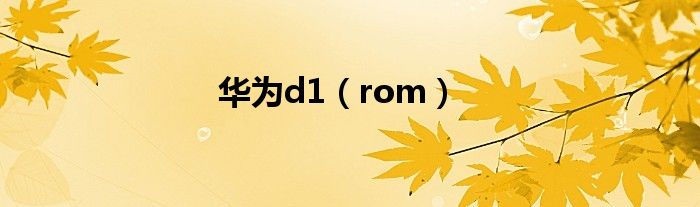 华为d1(rom)