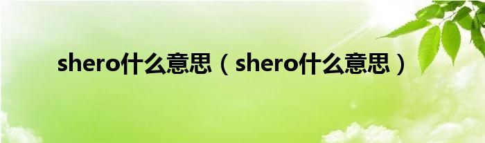 shero什么意思(shero什么意思)