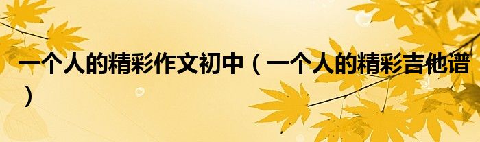 一个人的精彩作文初中(一个人的精彩吉他谱)