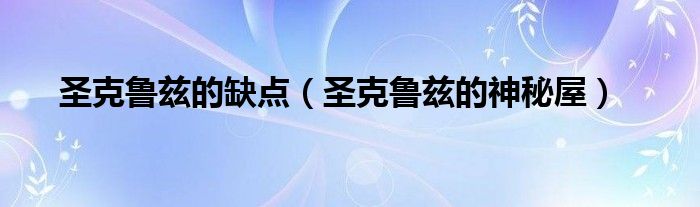 圣克鲁兹的缺点(圣克鲁兹的神秘屋)